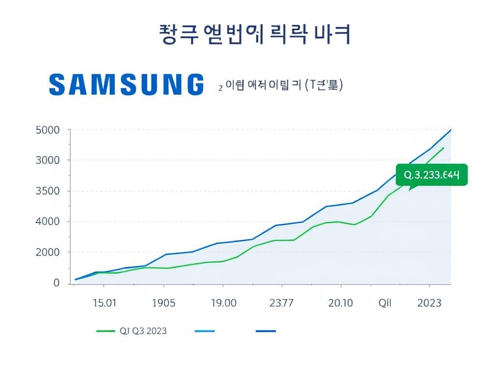 Graph showing Samsung's financial performance over the past 5 years with revenue and operating profit trends Graph showing Samsung's financial performance over the past 5 years with revenue and operating profit trends