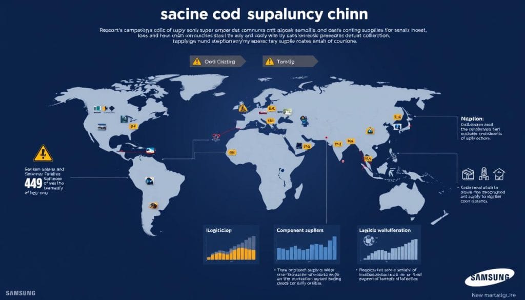 Visualization of Samsung's global supply chain highlighting potential vulnerabilities Visualization of Samsung's global supply chain highlighting potential vulnerabilities