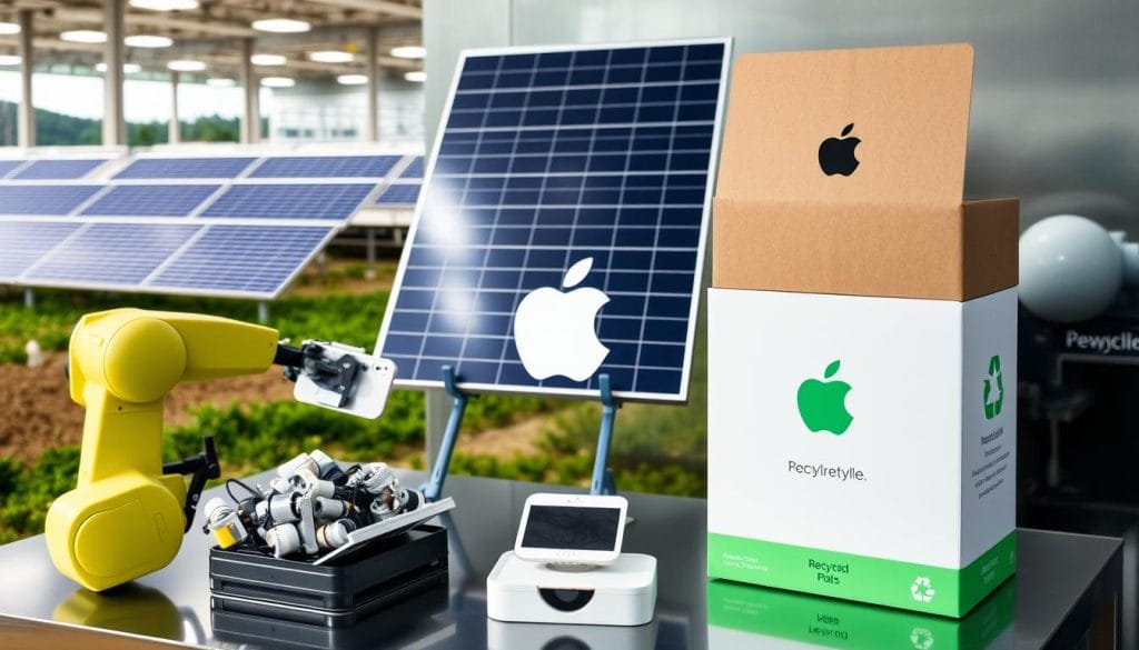 Apple's environmental initiatives including renewable energy and recycling programs