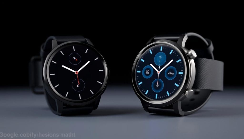 Google Pixel Watch 3 and Samsung Galaxy Watch8 displaying their interfaces, representing the best smartwatches 2025 Apple Android competition Google Pixel Watch 3 and Samsung Galaxy Watch8 displaying their interfaces, representing the best smartwatches 2025 Apple Android competition